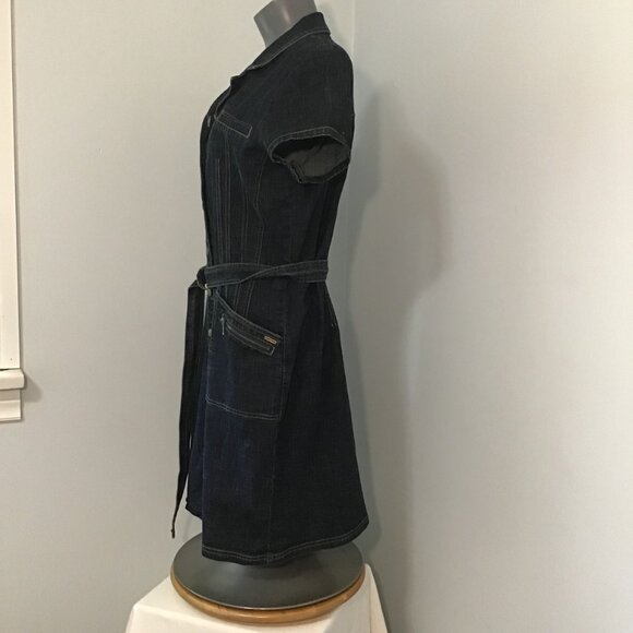 Point Zero Dark Wash Short Sleeve Denim Dress Size 13 - Picture 8 of 13